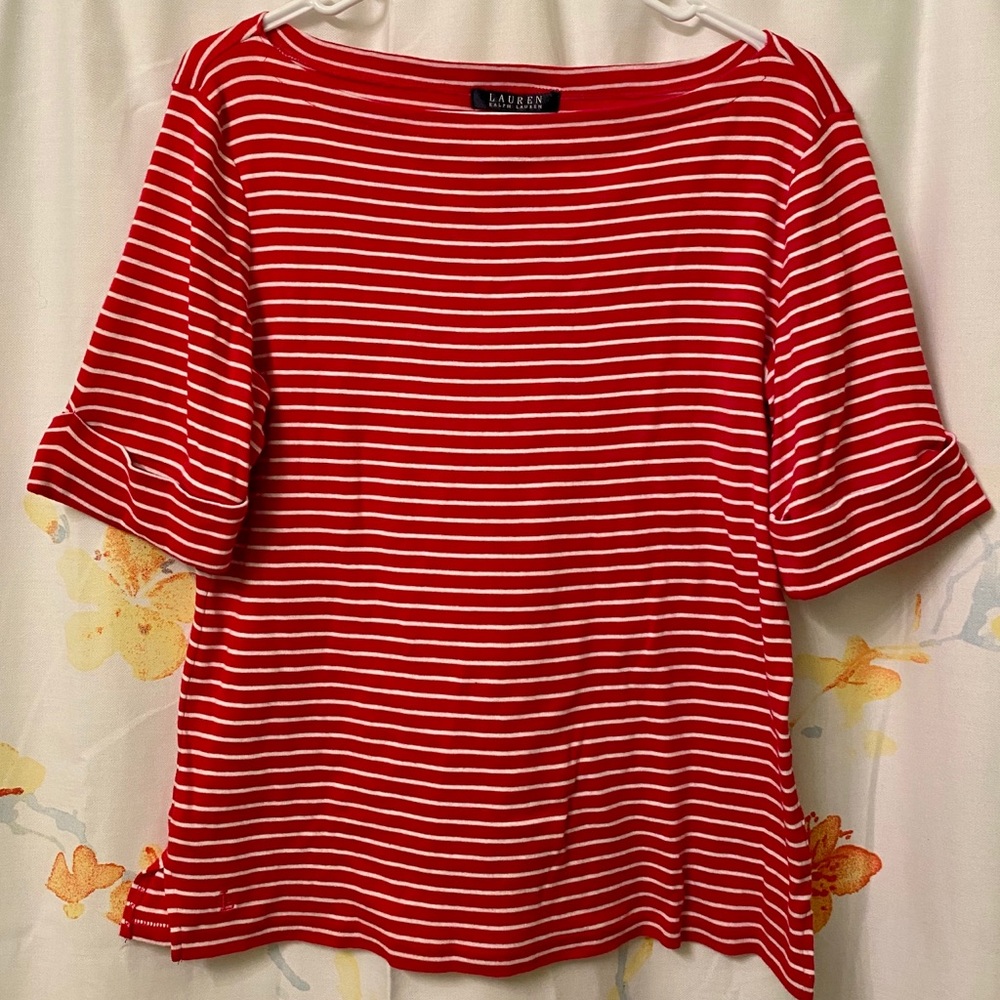 Striped Lauren Ralph Lauren 3/4 Sleeve Top